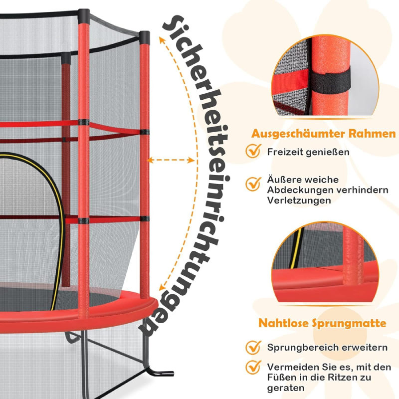 Kindertrampolin "Indoor/Outdoor - 165 cm " von Costway