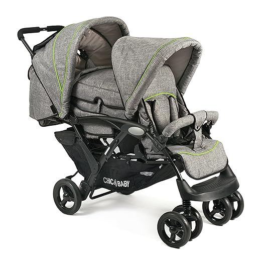 Geschwisterwagen-274 32 Double Pushchair Duo Jeans Grey, Grey-CHIC 4 BABY