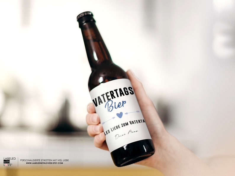Bierflaschenetikett-Personalized Beer Bottle Label Father's Day Gift for Men-labeledwithloveDE