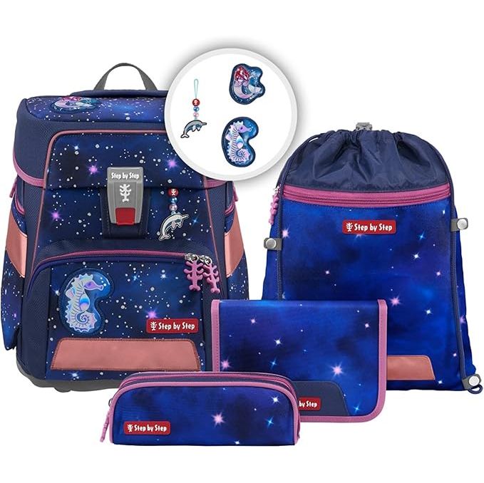 Schulranzen-Space Reflect Star Seahorse Zoe-Step by Step